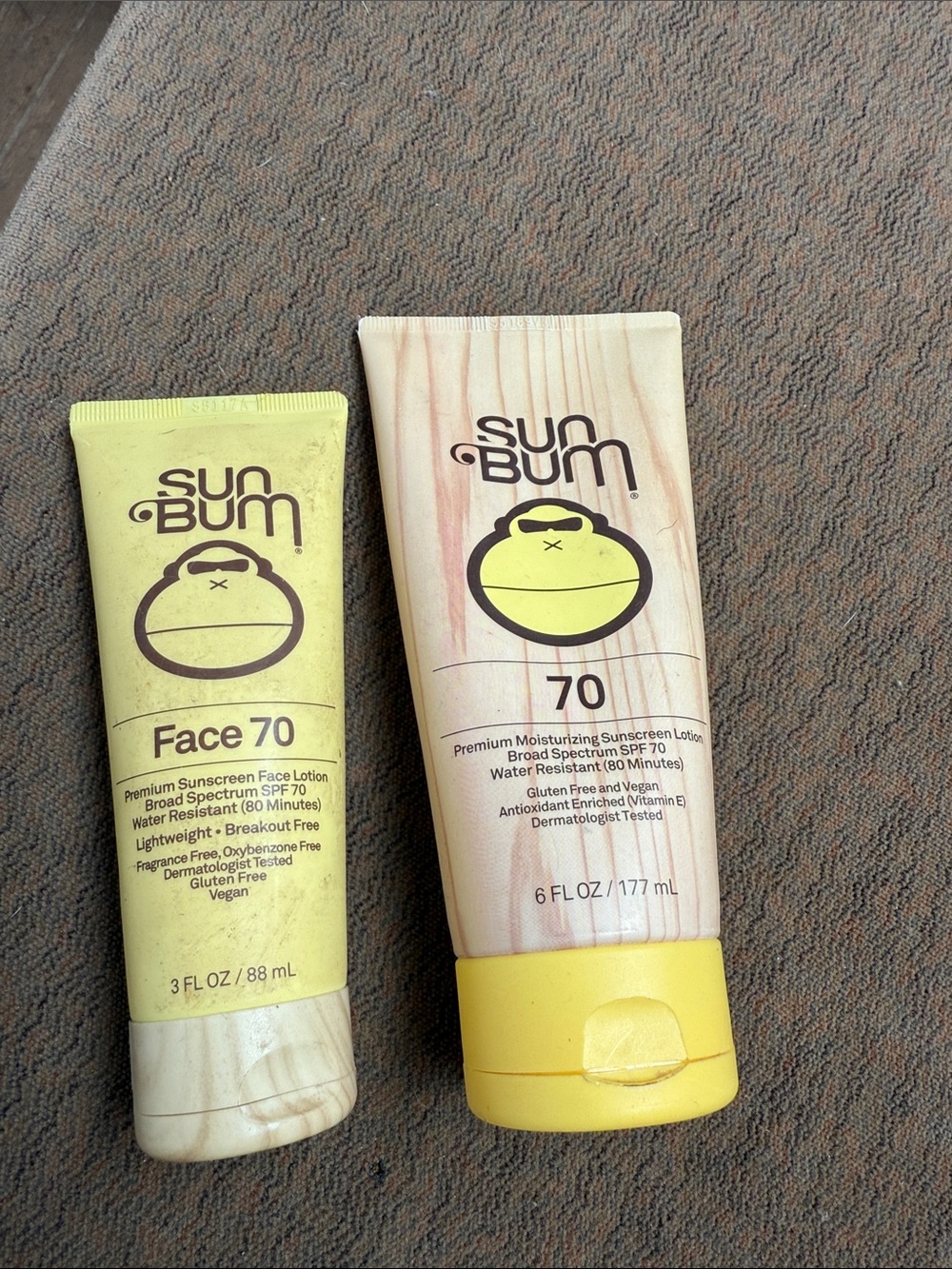 Sun Bum Face 70 Moisturizing Sunscreen Lotion - Yellow. Used. I’m allergic.